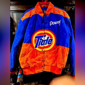Tide sueded leather racing team vintage jacket